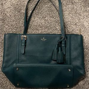 Dark green Kate Spade pebbled leather purse